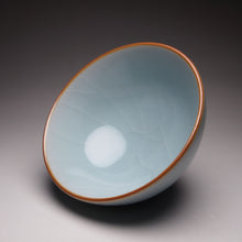 Load image into Gallery viewer, 65ml Azure Ruyao Chicken Heart Teacup 天青汝窑鸡心杯