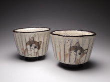 Load image into Gallery viewer, Kitty Cat Kohiki style stoneware teacups, 45ml