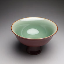 Load image into Gallery viewer, 75ml Jihong and Celadon High Base Teacup 青瓷霁红高足杯