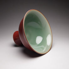Load image into Gallery viewer, 75ml Jihong and Celadon High Base Teacup 青瓷霁红高足杯