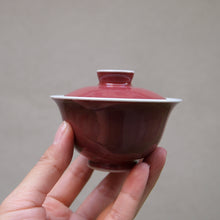 Load image into Gallery viewer, Fanggu JiangDouHong (Peach Blossom) Porcelain Gaiwan 仿古豇豆红盖碗