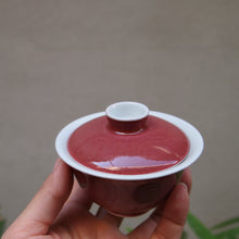 Load image into Gallery viewer, Fanggu JiangDouHong (Peach Blossom) Porcelain Gaiwan 仿古豇豆红盖碗