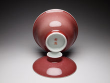 Load image into Gallery viewer, Fanggu JiangDouHong (Peach Blossom) Porcelain Gaiwan 仿古豇豆红盖碗