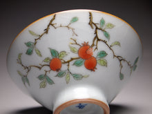 Load image into Gallery viewer, Pomegranate Falangcai Hand Painted Moon White Ruyao Teacup, 汝窑石榴月白杯, 80ml