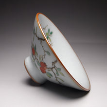 Load image into Gallery viewer, Pomegranate Falangcai Hand Painted Moon White Ruyao Teacup, 汝窑石榴月白杯, 80ml