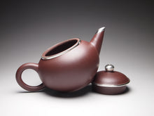 Load image into Gallery viewer, PRE-ORDER: Lao Zini Little Shuiping Yixing Teapot with Pure Silver Rim 包银老紫泥小水平 90ml