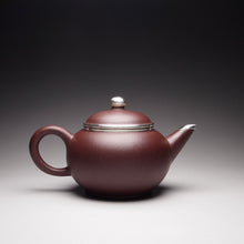Load image into Gallery viewer, PRE-ORDER: Lao Zini Little Shuiping Yixing Teapot with Pure Silver Rim 包银老紫泥小水平 90ml