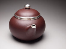 Load image into Gallery viewer, PRE-ORDER: Lao Zini Little Shuiping Yixing Teapot with Pure Silver Rim 包银老紫泥小水平 90ml