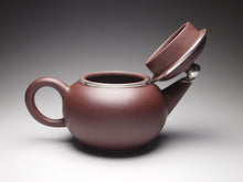 Load image into Gallery viewer, PRE-ORDER: Lao Zini Little Shuiping Yixing Teapot with Pure Silver Rim 包银老紫泥小水平 90ml