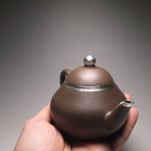 Load image into Gallery viewer, PRE-ORDER: TianQingNi Pear Yixing Teapot with Pure Silver Rim 包银天青泥梨型 150ml