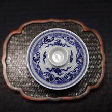 Load image into Gallery viewer, 150ml Dragon Qinghua Fanggu Jingdezhen Porcelain Gaiwan