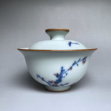 Load image into Gallery viewer, Plum Blossoms on Moon White Ruyao Gaiwan 汝窑月白盖碗