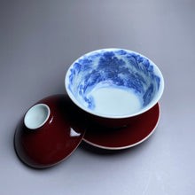 Load image into Gallery viewer, Jihong Glaze Qinghua Beautiful Land Jingdezhen Porcelain Gaiwan
