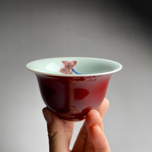 Load image into Gallery viewer, Jihong Glaze Qinghua Youlihong Lotus and Fish Jingdezhen Porcelain Gaiwan
