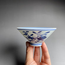 Load image into Gallery viewer, 100ml Three Fruits Qinghua Fanggu Jingdezhen Porcelain Douli Teacup