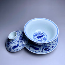 Load image into Gallery viewer, Fish and the Sea Qinghua Fanggu Jingdezhen Porcelain Gaiwan