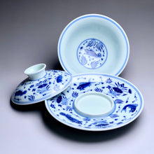 Load image into Gallery viewer, Fish and the Sea Qinghua Fanggu Jingdezhen Porcelain Gaiwan