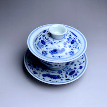 Load image into Gallery viewer, Fish and the Sea Qinghua Fanggu Jingdezhen Porcelain Gaiwan