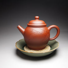 Load image into Gallery viewer, Xiao Hongni Tall Julun Yixing Teapot with Carving of Bamboo, 小红泥巨轮壶, 135ml