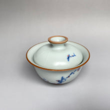 Load image into Gallery viewer, Plum Blossoms on Moon White Ruyao Gaiwan 汝窑月白盖碗