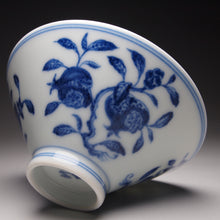 Load image into Gallery viewer, 100ml Three Fruits Qinghua Fanggu Jingdezhen Porcelain Douli Teacup