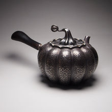 Load image into Gallery viewer, 999 Pure Silver Handmade Pumpkin Side Handle Teapot, 全手工纯银999南瓜侧把壶, 300ml
