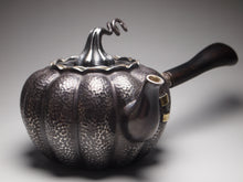Load image into Gallery viewer, 999 Pure Silver Handmade Pumpkin Side Handle Teapot, 全手工纯银999南瓜侧把壶, 300ml