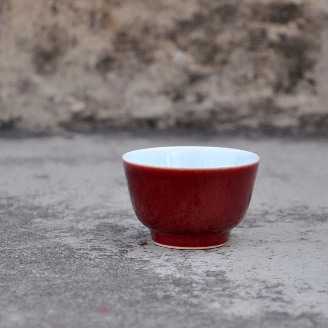 62ml Jihong glaze handmade porcelain cup Fanggu Technique