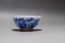 Load image into Gallery viewer, Wide Qinghua Guohua JIngdezhen Porcelain Tea Cup
