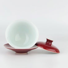 Load image into Gallery viewer, 100ml Jihong glaze handmade porcelain gaiwan Fanggu Technique
