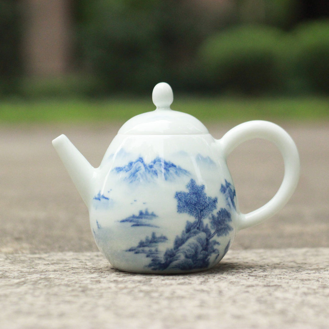200ml Qinghua Blue and White Painted Jingdezhen Porcelain Teapot