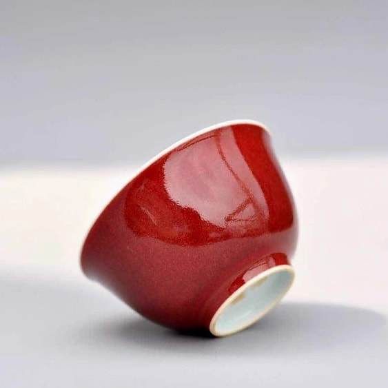 82ml Jihong glaze handmade porcelain sipping cup Fanggu Technique