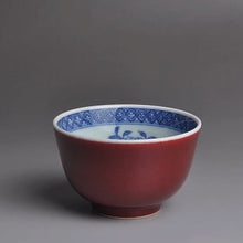 Load image into Gallery viewer, 121ml Fanggu Technique Jihong and Qinghua Porcelain Liuhe cup