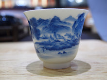 Load image into Gallery viewer, Tall Qinghua Guohua Jingdezhen Porcelain Tea Cup