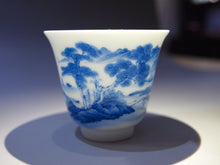 Load image into Gallery viewer, Tall Qinghua Guohua Jingdezhen Porcelain Tea Cup
