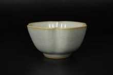 Load image into Gallery viewer, Pair of Matching 90ml Four Lobed Ruyao Sky Blue 天青 Tea Cups