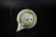 Load image into Gallery viewer, Brass Handle Tiliang Sky Blue Ruyao Teapot 天青 汝窑 提梁壶 220ml