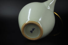 Load image into Gallery viewer, Brass Handle Tiliang Sky Blue Ruyao Teapot 天青 汝窑 提梁壶 220ml