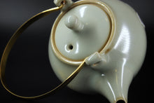 Load image into Gallery viewer, Brass Handle Tiliang Sky Blue Ruyao Teapot 天青 汝窑 提梁壶 220ml