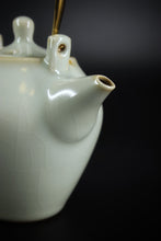 Load image into Gallery viewer, Brass Handle Tiliang Sky Blue Ruyao Teapot 天青 汝窑 提梁壶 220ml