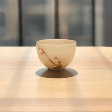Load image into Gallery viewer, 45ml Plum Flower Youzhongcai Jingdezhen white porcelain egg cup.