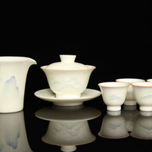 Load image into Gallery viewer, Clouds and Mountains Youzhongcai Jingdezhen White Porcelain Teaset