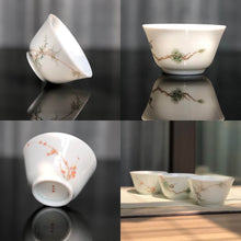 Load image into Gallery viewer, youzhongcai Pines Bamboo and Plum Blossoms Jingdezhen Porcelain 3 Teacup Set