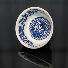 Load image into Gallery viewer, 105ml Jihong Glaze Qinghua Porcelain Auspicious Dragons and Bats Cup