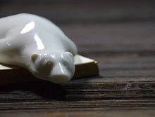 Load image into Gallery viewer, Lazy Polar Bear Blanc de Chine Porcelain Tea Pet
