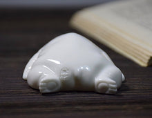 Load image into Gallery viewer, Lazy Polar Bear Blanc de Chine Porcelain Tea Pet