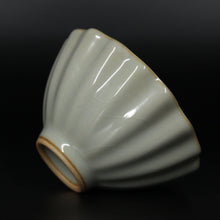 Load image into Gallery viewer, 76ml Scalloped Ruyao Sky Blue 天青 Tea Cup