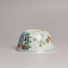 Load image into Gallery viewer, Wood Fired Jingdezhen Porcelain Doucai Meiyintang Chicken Tea Cup 柴烧斗彩鸡缸杯, 95ml