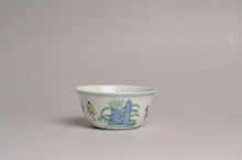 Load image into Gallery viewer, Wood Fired Jingdezhen Porcelain Doucai Meiyintang Chicken Tea Cup 柴烧斗彩鸡缸杯, 95ml