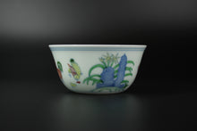 Load image into Gallery viewer, Wood Fired Jingdezhen Porcelain Doucai Meiyintang Chicken Tea Cup 柴烧斗彩鸡缸杯, 95ml